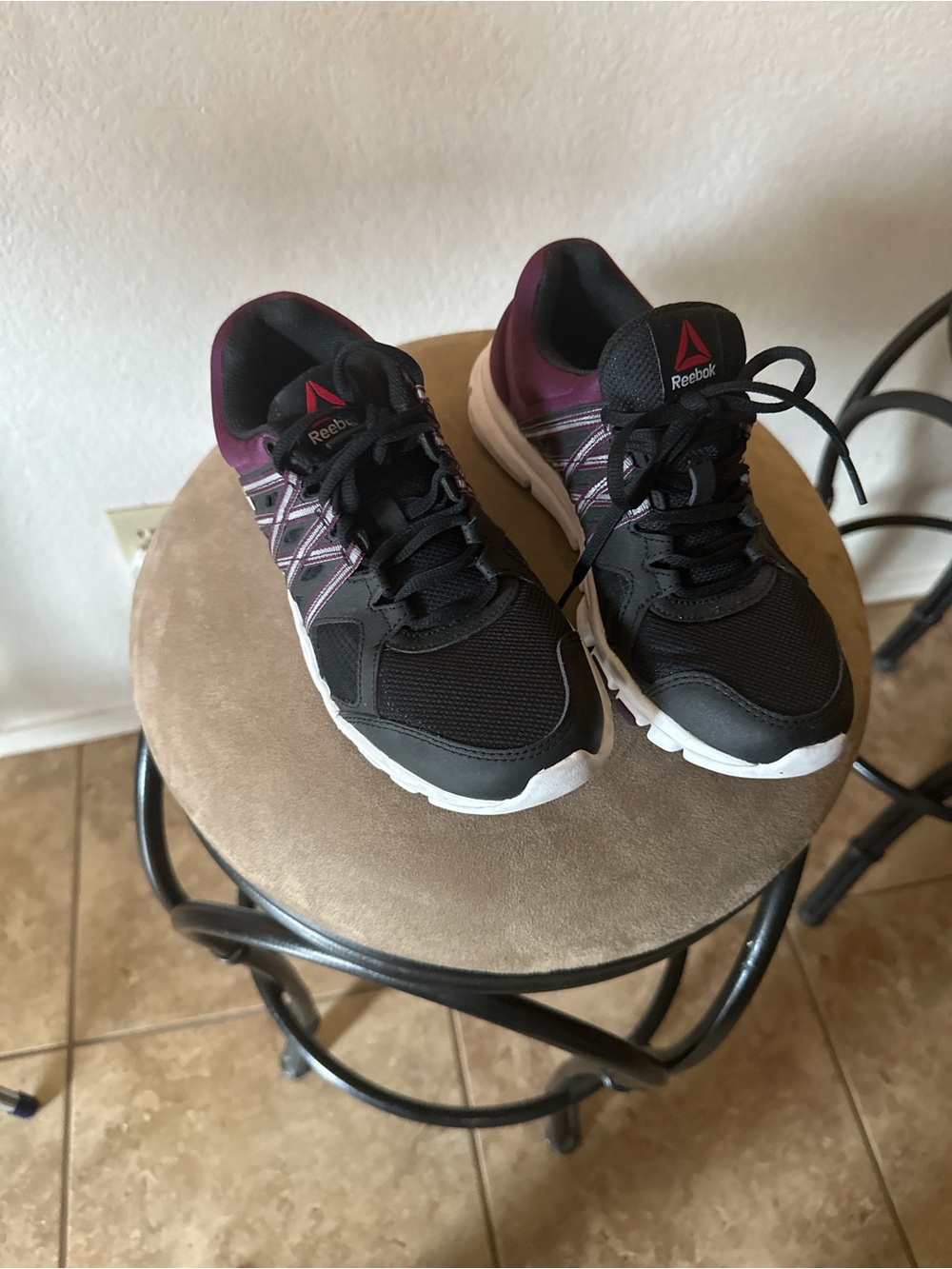 Reebok Women’s Black and Purple Athletic Sneakers